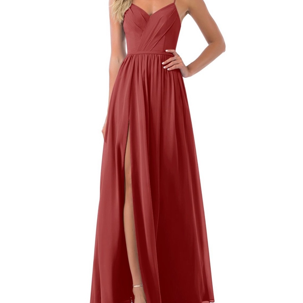 Azazie Cora NWT with free garment bag. Never worn.